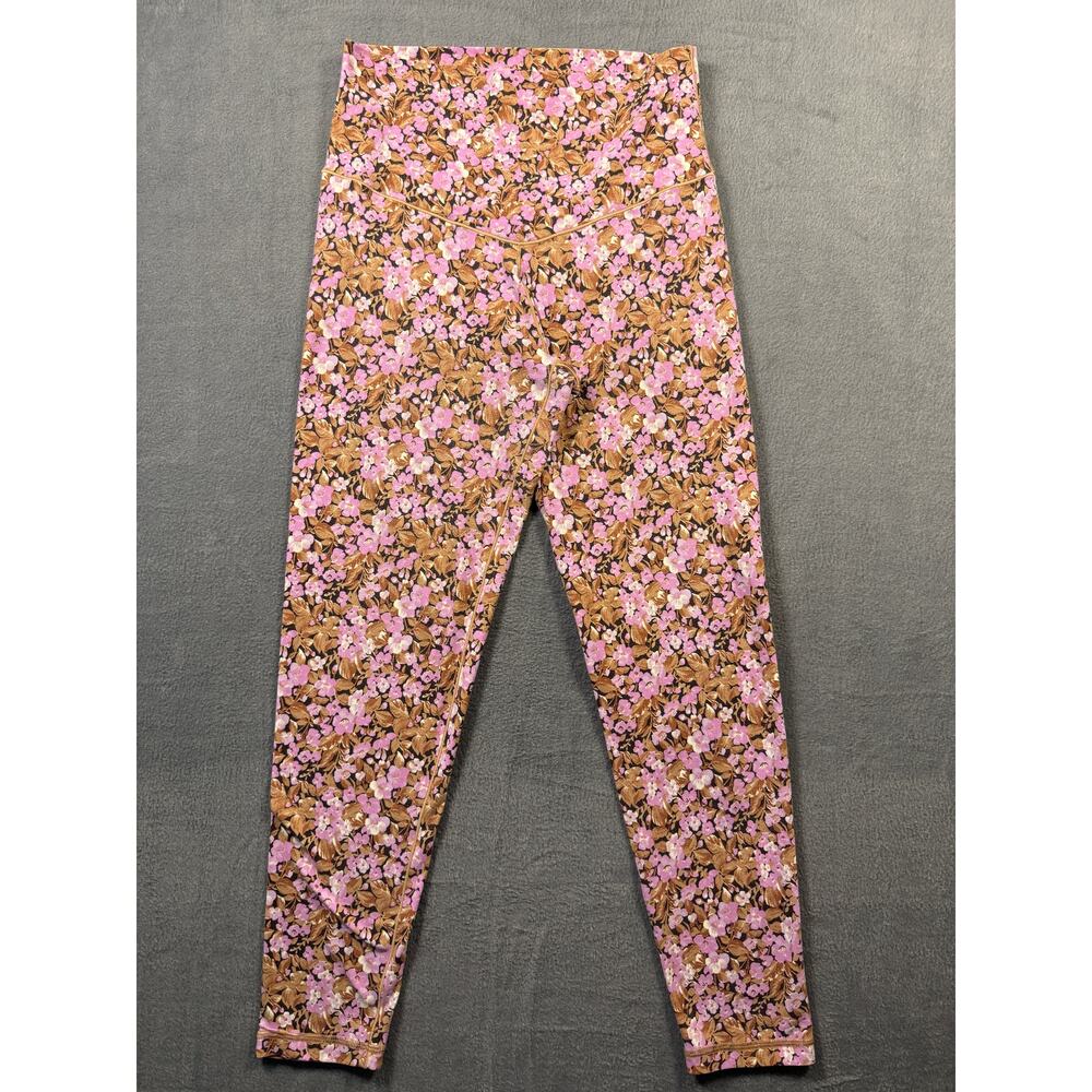 aerie Offline Real Me Leggings Floral Pink Full Length High-Rise Size Large